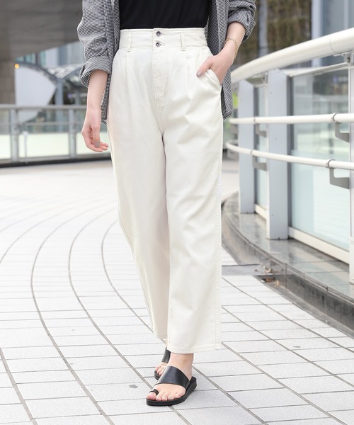 パンツ デニム ジーンズ ハイウエストタックデニムパンツ/925374 レディース | GLOBAL WORK | 12