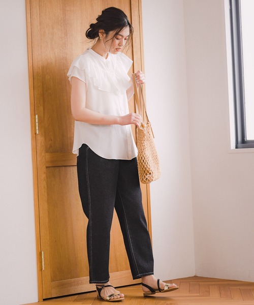 パンツ デニム ジーンズ ハイウエストタックデニムパンツ/925374 レディース | GLOBAL WORK | 19