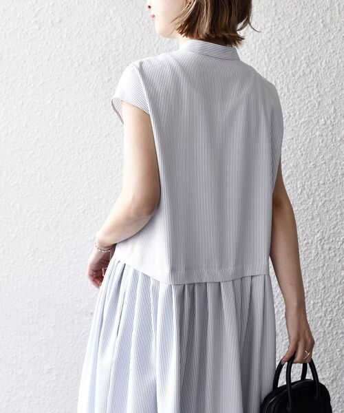 SHIPS（シップス） ワンピース 夏 タック切替フレンチスリーブ