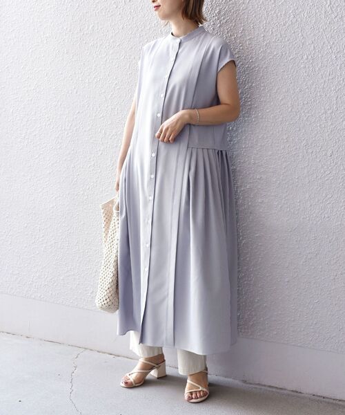 SHIPS（シップス） ワンピース 夏 タック切替フレンチスリーブ