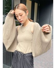 カーディガン ボレロニットアンサンブル (短丈・クロップドトップス カーディガン ボレロニットアンサンブル (短丈・クロップドトップス