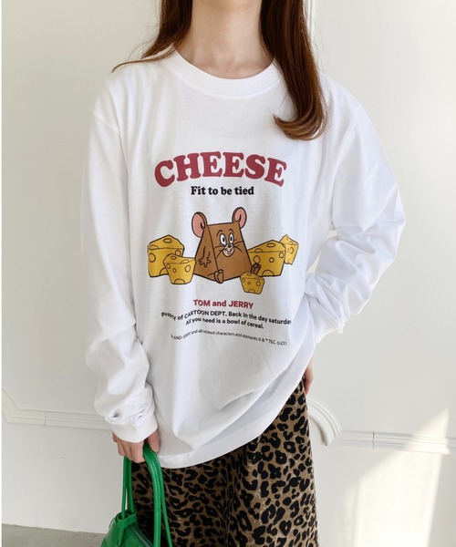 tシャツ TOM＆JERRY/トムとジェリー/ジェリー/CHEESE/ロングスリーブTシャツ/映画/キャラクター レディース