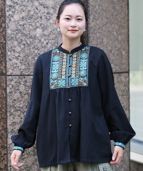 チチカカ（TITICACA） ブラウス シャツ チバイ刺繍ブラウス レディース