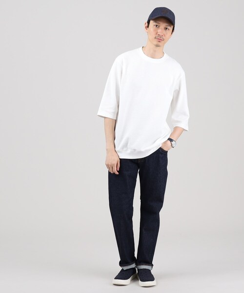 TAKEO KIKUCHI（タケオキクチ） tシャツ 「抗菌防臭」スラブ 梨地 7分