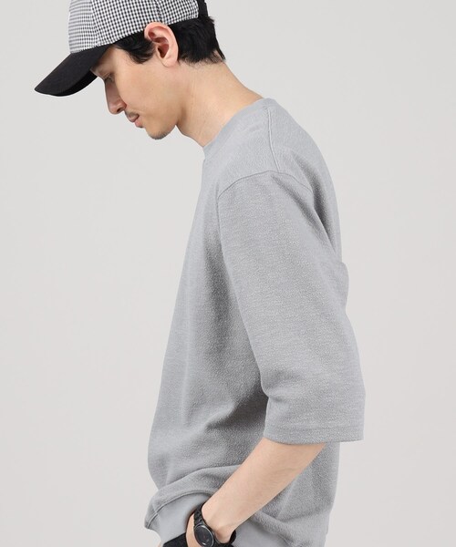 TAKEO KIKUCHI（タケオキクチ） tシャツ 「抗菌防臭」スラブ 梨地 7分 