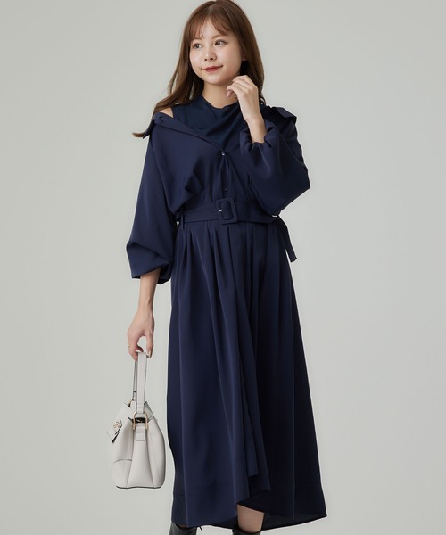 12Twelve Agenda ワンピース 2wayオフショルシャツワンピース