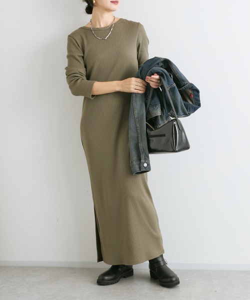 【完売品・新品】RIVE DROITE 2WAYロングリブワンピース 36サイズ RIVE DROITE｜【全骨格細見え】2WAYロングリブワンピース