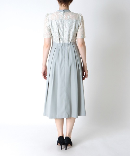 JINESパーティドレス Jines（ジネス） ドレス レースサテン×コンビネーションドレス