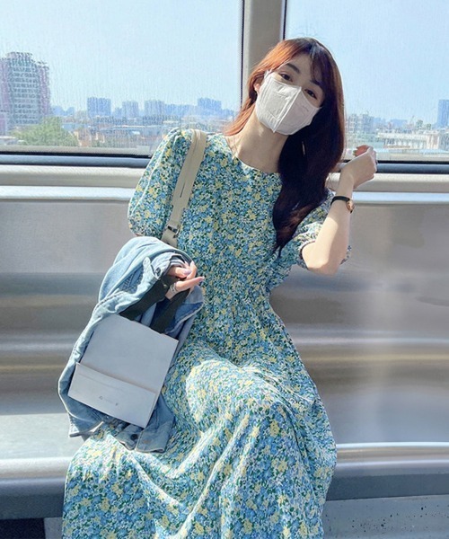 miniministore ワンピース 花柄 ロングワンピース レディース 春