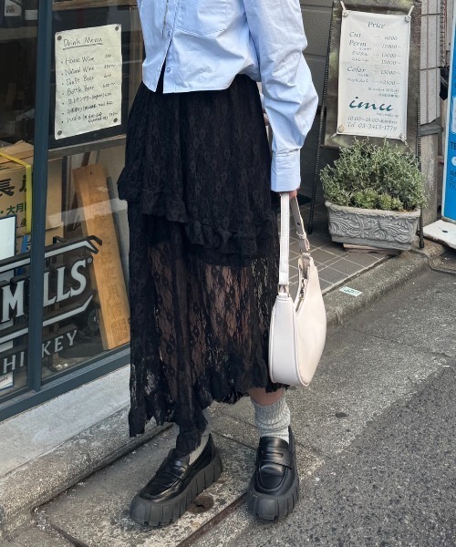 nemne（ネンネ） ロング スカート 「Delfy」イレヘムレーススカート