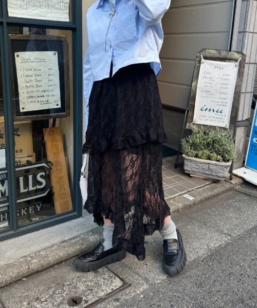 nemne（ネンネ） ロング スカート 「Delfy」イレヘムレーススカート