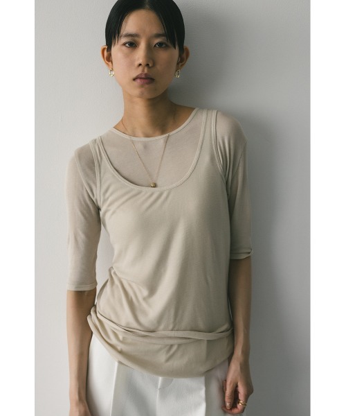 tシャツ シアーレイヤードルーズT レディース　stylemixer STYLEMIXER | シアーレイヤードルーズT (Tシャツ・カットソー