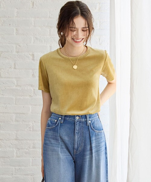 tシャツ 「SLOW/一部店舗限定」半袖 ベロア TEE レディース