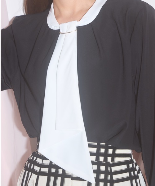 tocco closet シャツ ブラウス 「ZOZO限定」バイカラーボウタイ
