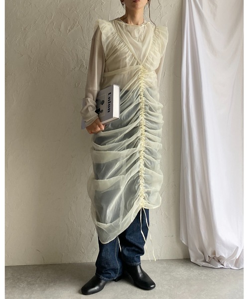Gypsohilaオーガンジーワンピース美品です。 She's Closet ワンピース オーガンジードロストシャーリング