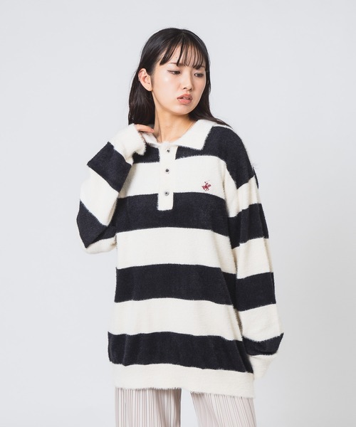ニット セーター 「Beverly Hills Polo Club/ビバリーヒルズポロクラブ」シャギーポロニット レディース Beverly Hills Polo Club（ビバリーヒルズポロクラブ）シャギー
