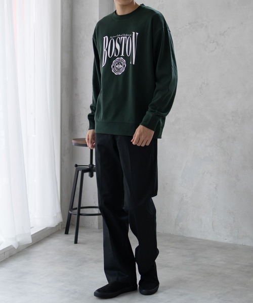 トレーナー スウェット REALSTANDARD カレッジロゴ裏起毛スウェット