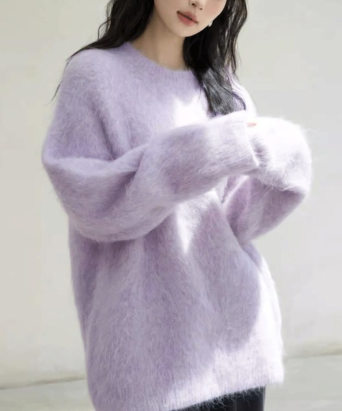 Girly Doll ニット セーター クルーネックシャギーニット