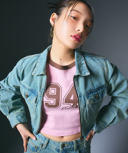 X-girl（エックスガール） tシャツ NUMBERING RAGLAN L/S BABY TEE