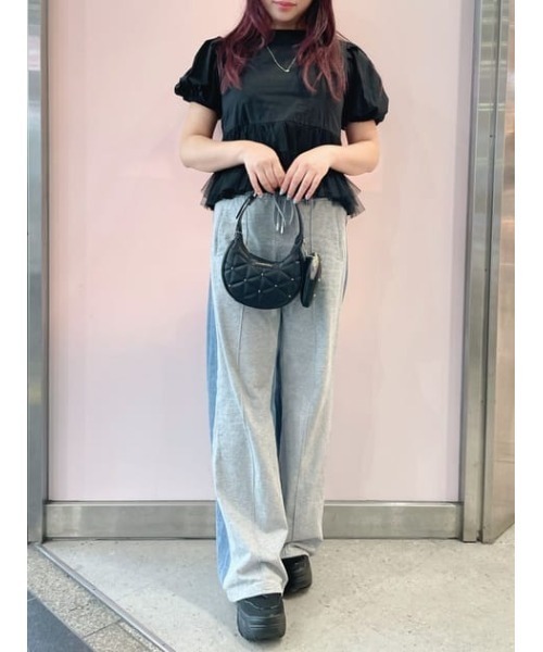 Samantha Vega ハンドバッグ キルティングスタッズハーフムーン