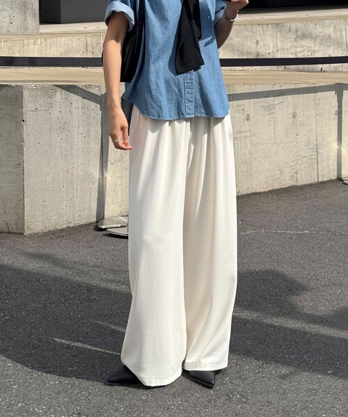 fredy emue パンツ 「累計販売数4万本突破！」とろみツイル