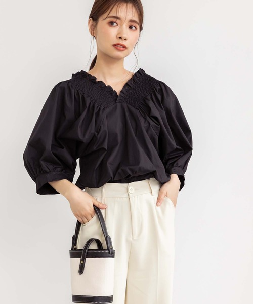 「fifth」 7分袖ブラウス M ブラック レディース_画像4