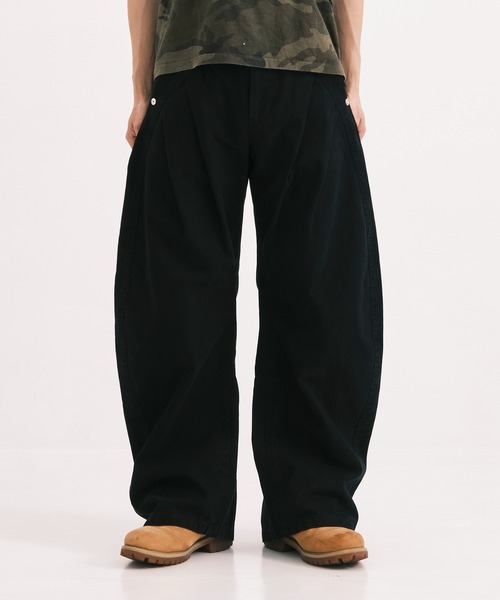 CONZ ワイドパンツ チノパン DUCK CURVED PANTS メンズ : ZOZOTOWN