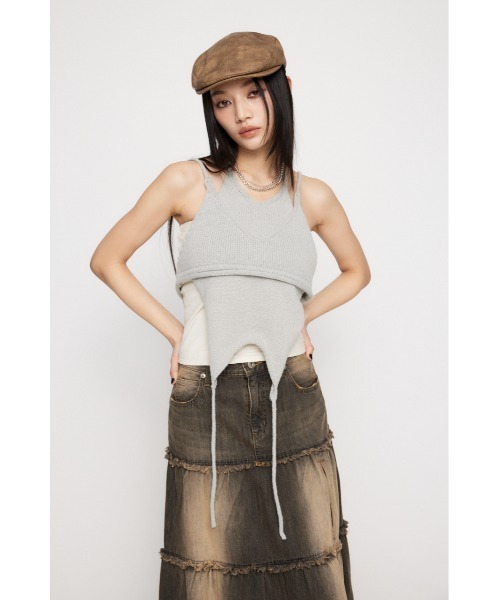 LAGUA GEM（ラグアジェム） キャミソール 2PIECE KNIT ビスチェ