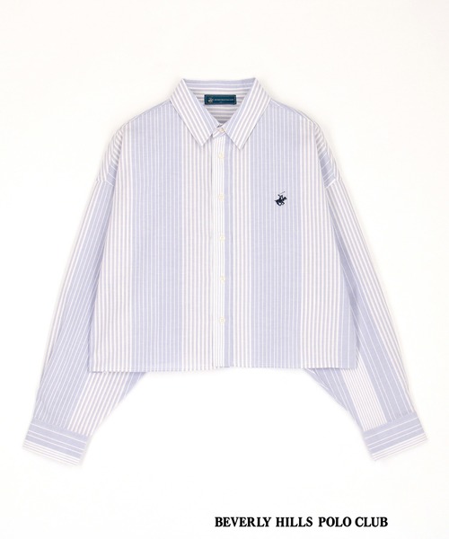 ブラウス シャツ 「BEVERLY HILLS POLO CLUB」クロップド レギュラーカラー シャツ レディース BEVERLY HILLS POLO CLUB ブラウス シャツ 「BEVERLY CLUB