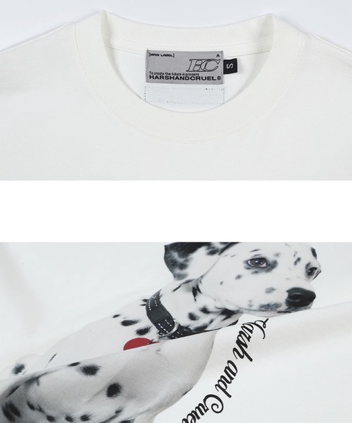 HARSH AND CRUEL tシャツ グラフィックダルメシアンTシャツ ユニ