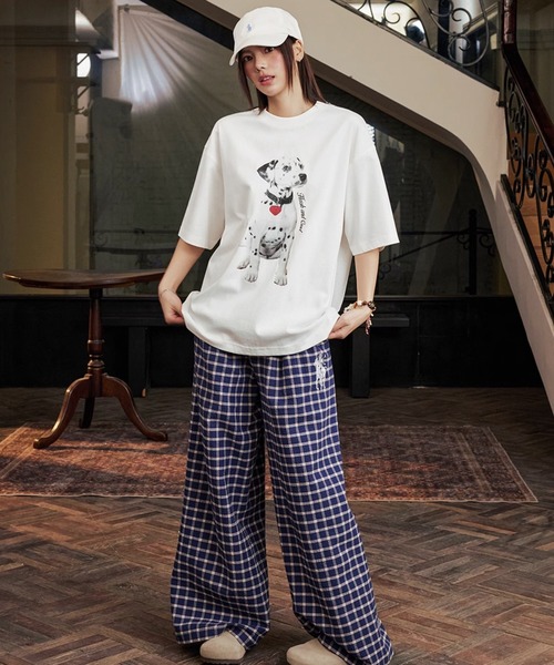 HARSH AND CRUEL tシャツ グラフィックダルメシアンTシャツ ユニ