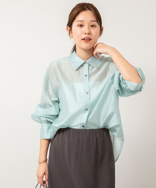 「NOLLEY'S」 長袖シャツ 36 ブルー系その他7 レディース NOLLEY'S ブルー長袖シャツ 36サイズ 長袖シャツ｜Yahoo!フリマ