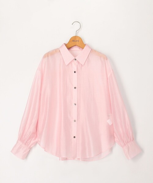 NOLLEY&#39;S - @ ノーリーズ NOLLEY&#39;S パール ブラウス シャツ トップス ピンク NOLLEY'S Sophi ブラウス シャツ パール釦スキッパーシャツ