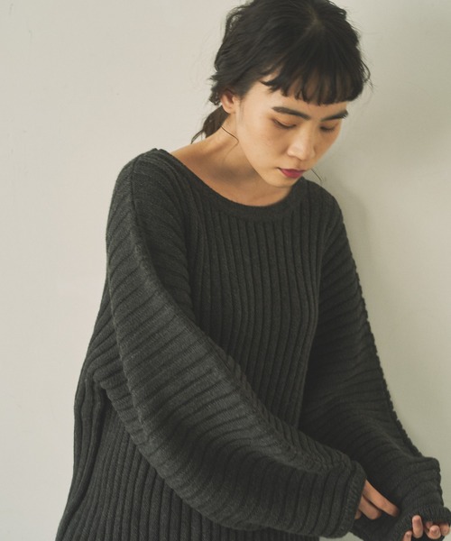 「Audrey and John Wad」 Vネックニット FREE ライトグレー レディース_画像3