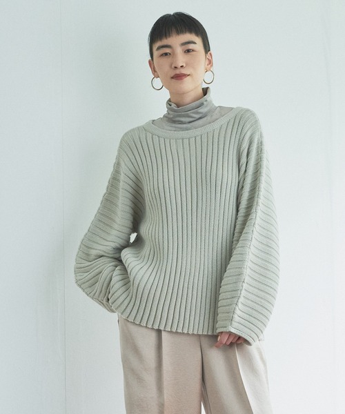 「Audrey and John Wad」 Vネックニット FREE ライトグレー レディース_画像9