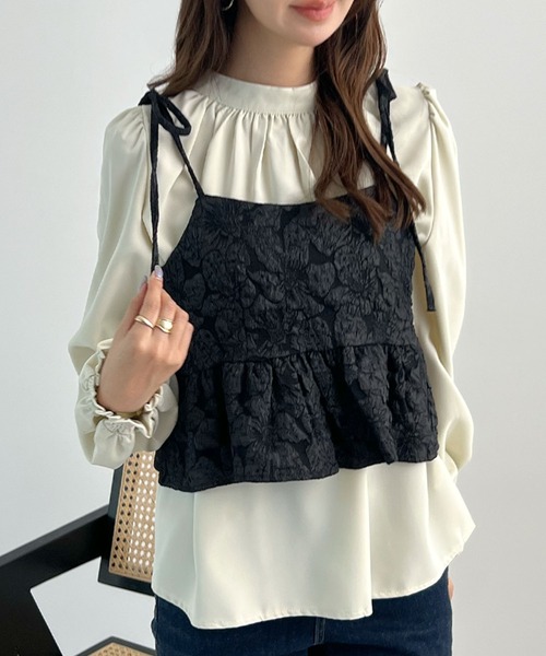 Futier Land（フューティアランド） キャミソール ジャガードフラワー