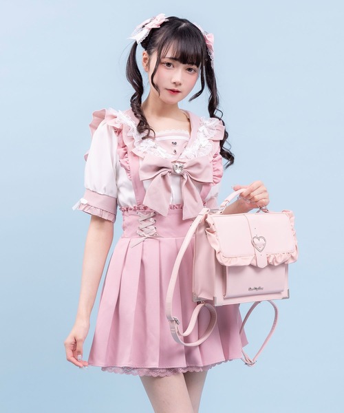 DEAR MY LOVE フリルオフショルダー M ピンク ときめきハートフリルショルダー痛バッグ – レディース