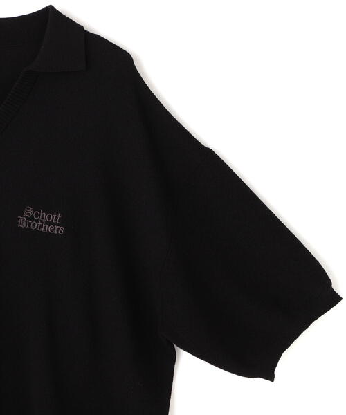 Schott N.Y.C ポロシャツ Schott/ショット/B.S SS SKIPPER KNIT