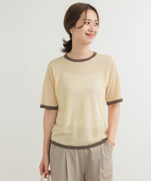 Rouje paris 半袖ニット ITEMS URBANRESEARCH ニット セーター コンパクト半袖ニット