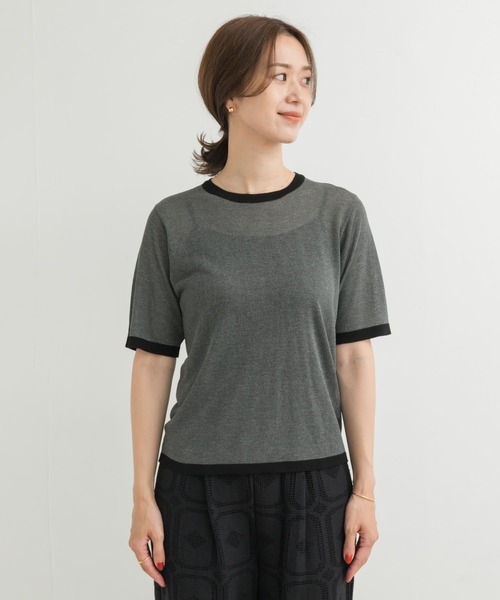 URBAN RESEARCH DOORS ニット セーター リンガー半袖ニットT
