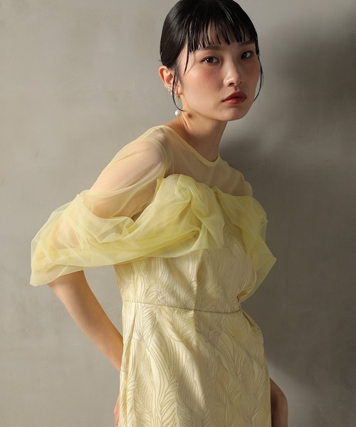 Kana ドレス チュール レース トルネード ペンシル ワンピース ドレス