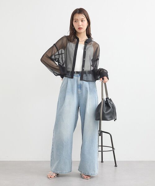 ブラウス シャツ メッシュコンビショートブラウス レディース Ada. ブラウス シャツ メッシュ 襟付き レディース : ZOZOTOWN
