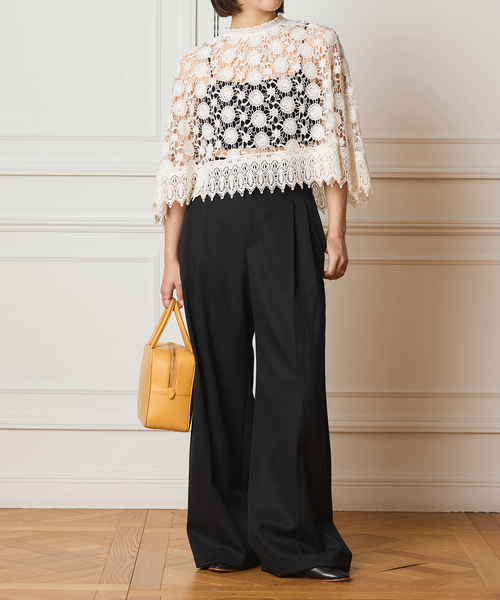 IENA LA BOUCLE（イエナラブークル） ブラウス シャツ レースポンチョ