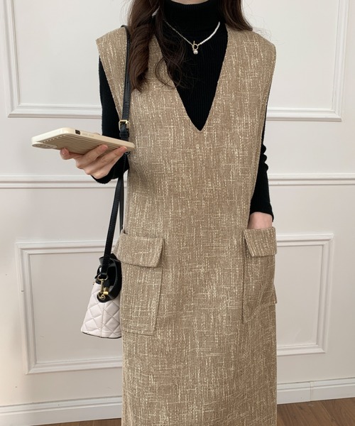 「ECLIN」 サロペットスカート FREE ブラック レディース_画像8