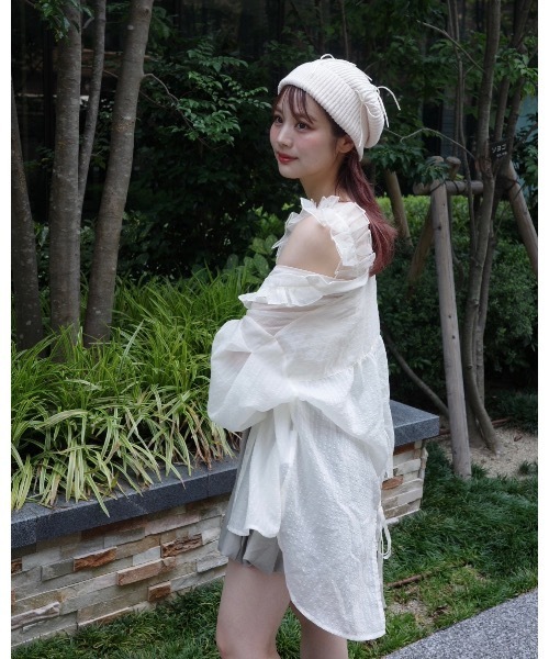 【新品タグ付】jumelle ストライプシアーシャツ　ピンク　ジュメロ jumelle ブラウス シャツ ストライプシアーシャツ レディース