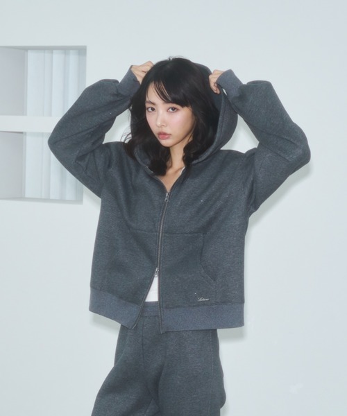 Lallana（ララーナ） パーカー Lame coco zip-up hoodie / ラメココ 
