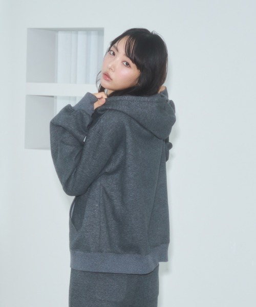 Lallana（ララーナ） パーカー Lame coco zip-up hoodie / ラメココ