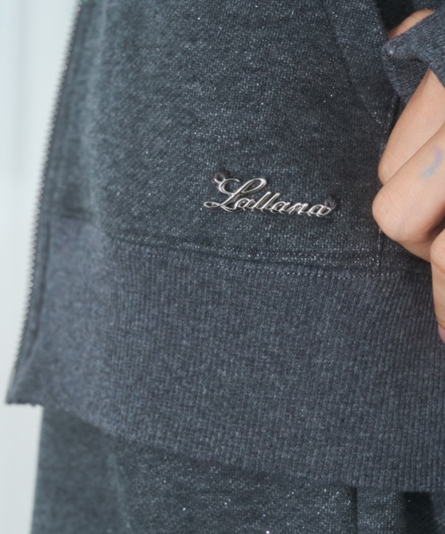 Lallana（ララーナ） パーカー Lame coco zip-up hoodie / ラメココ