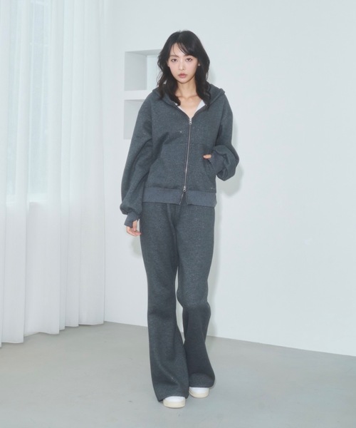 Lallana（ララーナ） パーカー Lame coco zip-up hoodie / ラメココ