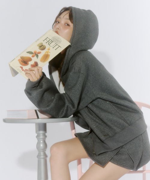 ラメフーディー Lallana パーカー Lame coco zip-up hoodie / ラメココジップ
